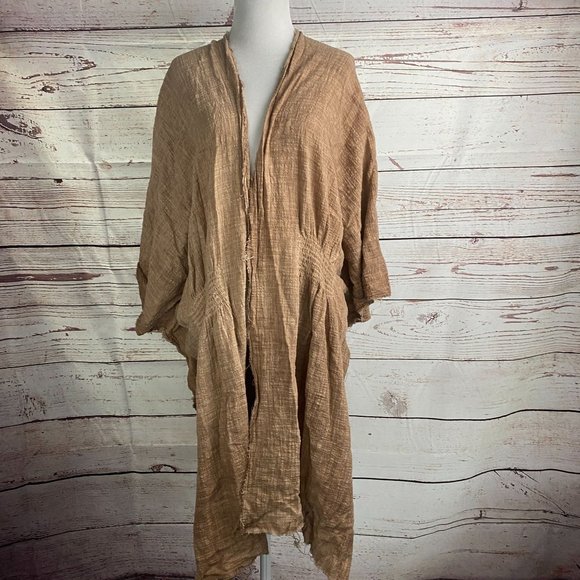 DAVI & DANI Other - Davi & Dani Kimono Swim Beach Cover Up Cardigan Wrap Plus 2XL Brown Open Front